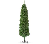 BLADO Artificial 7ft Christmas Tree | Slim Green Pine Christmas Tree with 820 Branch Tips | Easy to Assemble Xmas Tree with Metal Stand (Slim Green, 7ft/213cm)
