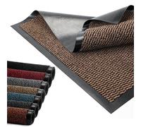 BLADO Door Mat Barrier Mat Non Slip Rubber Mats Washable Light Weight Heavy Duty | Floor Mats Kitchen Rugs Dirt Trapper Doormat Entrance Rug Shoes Scraper Super Absorbent Carpet (60cm x 80cm, Brown)