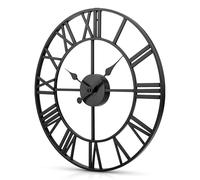 BLADO Large Wall Clock for Living Room & Kitchen - Elegant Black Roman Numerals Clock for Indoor & Outdoor, Vintage Style for Bedroom and Garden