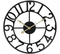 BLADO Large Wall Clock for Living Room & Kitchen - Silent, Elegant Black Roman Numerals Wall Clock for Indoor & Outdoor, Vintage Style for Bedroom & Garden