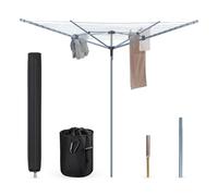 BLADO Rotary Washing Line 4 Arm 40M Washing Line Rotary with Peg Bag, Rotary Clothes Lines for Outside, Whirlygig Clothes Airer Outdoor Comes with Cover & Metal Ground Spike (40M)