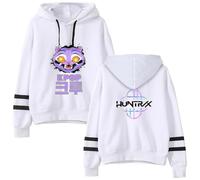 BLAENU Hoodie KPop D-emon H-Hunters Merch Unisex Casual Long Sleeve Hip Hop Pattern Sweatshirt Women Men Retro Harajuku Streetwear-White||m