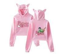 BLAENU The Apothecary Diaries Anime Hoodie Cat Ears Hooded Sweatshirt Long Sleeve Crop Top Women's Clothes XXS-XXL-Pink||l