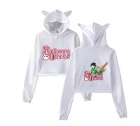 BLAENU The Apothecary Diaries Anime Hoodie Cat Ears Hooded Sweatshirt Long Sleeve Crop Top Women's Clothes XXS-XXL-White||x_s