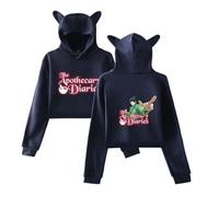BLAENU The Apothecary Diaries Anime Hoodie Cat Ears Hooded Sweatshirt Long Sleeve Crop Top Women's Clothes XXS-XXL-Navy blue||m