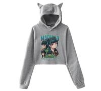 BLAENU The Apothecary Diaries Cat Ear Hoodie Cute Kawaii Vintage Short Pullover Sweatshirt for Girl XXS-XXL-Grey||xx_s