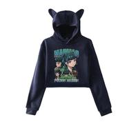 BLAENU The Apothecary Diaries Cat Ear Hoodie Cute Kawaii Vintage Short Pullover Sweatshirt for Girl XXS-XXL-Navy blue||x_s