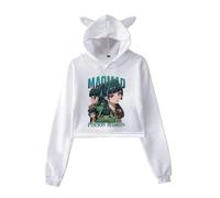 BLAENU The Apothecary Diaries Cat Ear Hoodie Cute Kawaii Vintage Short Pullover Sweatshirt for Girl XXS-XXL-White||xx_s