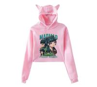 BLAENU The Apothecary Diaries Cat Ear Hoodie Cute Kawaii Vintage Short Pullover Sweatshirt for Girl XXS-XXL-Pink||l
