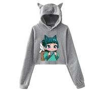 BLAENU The Apothecary Diaries Hoodie Girls 2D Anime Print Hoodie Cat Ears Short Classic Long Sleeve Sweatshirt XXS-XXL-Grey||xx_l
