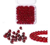 BLAESIFF 8mm Crystal Beads for Bracelets, 100pcs Natural Stone Bead Round Loose Beads for Jewelry Making, Earrings Necklace DIY(Red Garnet)