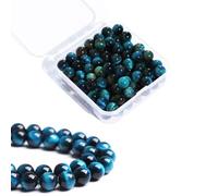 BLAESIFF 8mm Crystal Beads for Bracelets, 100pcs Natural Stone Bead Round Loose Beads for Jewelry Making, Earrings Necklace DIY(Blue Tiger Eye)