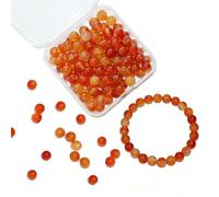 BLAESIFF 8mm Red Agate Beads for Jewelry Making, 100pcs Round Natural Bead Crystal Gemstone Beads for Bracelet, Earrings Necklace Making DIY Craft Beads