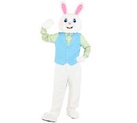 Blafly Easter Bunny Costume Adult Rabbit Mascot Outfit Deluxe 5PCS Bunnies Onesie Suit Plus Size for Men Women Party Cosplay