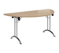 Blaga Semi Circular Folding Table, Kendal Oak, Express Delivery