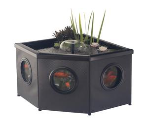 Blagdon Affinity Corner Living Water Feature Patio Pool Pond, Mocha, with Inpond 5-in-1 3000 Filter Pump & UV Clarifier, LED Spotlight, 3 Attractive