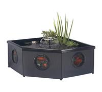 Blagdon Affinity Grand Corner Living Water Feature Patio Pool Pond, with Inpond 5-in-1 3000 Filter Pump & UV Clarifier, LED Sotlight, 3 Fountain Feature Heads, 1 Planting Basket - Large, Black