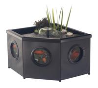 Blagdon Affinity Corner Living Water Feature Patio Pool Pond, Mocha, with Inpond 5-in-1 3000 Filter Pump & UV Clarifier, LED Spotlight, 3 Attractive Fountain Heads, 1 Planting Basket - Medium