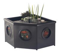 Blagdon Affinity Corner Living Water Feature Patio Pool Pond, Mocha, with Inpond 5-in-1 3000 Filter Pump & UV Clarifier, LED Spotlight, 3 Attractive Fountain Heads, 1 Planting Basket - Medium
