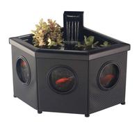 Blagdon Affinity View Corner Living Water Feature Patio Pool Pond, with Inpond 5-in-1 2000 Filter Pump & LED Spotlight, 3 Attractive Fountain Feature Heads, 1 Planting Basket - Small