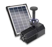 Blagdon Liberty Mains Free Solar Recharge Pond or Water Feature Pump with LED Light Ring, Intelligent Timer Control, Float, 4 Fountain Heads, Ground Spike & Fittings, Max Flow Rate 200 ltr/hr, Black