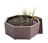 Blagdon Liberty No Dig Nature Pool, Raised Pond for Garden or Patio, Click Fit Easy Construction, with Floating Solar Fountain Pump, Bird Landing
