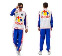 Blahhey Ricky Bobby Halloween Costume,Two-Piece Racing Suit Jacket Pants,Talladega Nights 7 Pcs Outfit, Halloween Cosplay