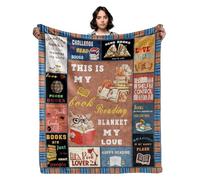BlaHoo Book Lovers Gifts Sherpa Throw Blanket,Ultra Soft Flannel Blankets,Double Layer Fabric Warm Blankets,Book Club Gifts for Book Lovers,Librarian Gifts 60" X 50"