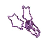 Blaihild 100pcs Metal Wire Star Clips, Sturdy Metal Paper Clips for Documents and Certificates, Cute Cartoon Design for Office and School Use (Purple)