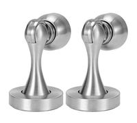 Blaihild 2 Pack Stainless Steel Strong Magnetic Door Stop 75x45mm Floor Wall Mount with Adhesive, 20lb Holding Force No Drill Installation for Keeping Door Open on Ceramic Glass Marble Wood