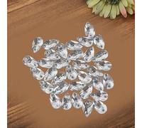 Blaihild 200 Pcs Crystal Beads, Acrylic Resin Drip Buttons 7x12mm for DIY Craft Fashion Jewelry & Shoe Decoration (White)
