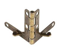 Blaihild 20pcs 90 Degree Angle Support Spring Hinge, Iron L Shaped Hinge with Vintage Electroplated Gold Bronze Color, for Jewelry Case Watch Box Wooden Lid (Green Bronze)
