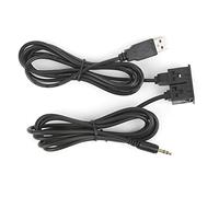 Blaihild 3.5mm AUX USB Extension Cable, Flush Mount Panel with USB Port and Headphone Jack, for Car Boat Marine Dashboard Installation