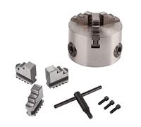Blaihild 3 Jaw Self Centering Lathe Chuck 80mm Diameter, 2-22mm Clamping Range Iron Body Steel Jaws, 0.07mm Precision 4000r/min, for Woodworking Lathe Pen Turning Bowl Making Mini