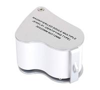 Blaihild 30X 60X Magnifying Glass Loupe with UV Light for Counterfeit Money Detection Optical Glass Triplet Lens 2 White LEDs Folding Metal Cover Portable Appraisal Tool for Jewelers Coin