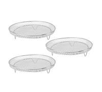 Blaihild 3PCS Stackable Dehydrator Rack 304 Stainless Steel for Air Fryer Oven Microwave, Increase Cooking Space 3 Layers for Crispy Bacon Chicken Jerky Fruits (Round)