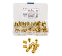 Blaihild 50Pcs Brass Thread Inserts, Self Tapping Slotted Repair Tool with Large Contact Area for Metal and Plastic Materials