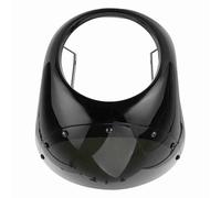 Blaihild 7in Headlight Fairing ABS Windshield Reduce Wind Speed and Airflow, Universal Fit for 7in Headlight Motorcycle, Protection From Wind Rocks Debris for Cruiser Rider (Bright black + black
