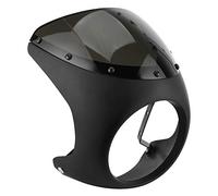 Blaihild 7in Headlight Fairing ABS Windshield Reduce Wind Speed and Airflow, Universal Fit for 7in Headlight Motorcycle, Protection From Wind Rocks Debris for Cruiser Rider (Matt black + black cover)