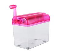 Blaihild A6 Portable Mini Manual Paper Shredder, Compact Design for Office & School, Fast Paper Crushing Tool, Non-slip Base, Gray (Pink)