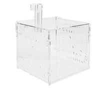 Blaihild Acrylic Fish Breeding Box 20x20x20cm Mesh Rearing Trap for Baby Shrimp Clownfish Guppy, Isolation Board Prevents Adult Attack, Adjustable Suction Cup Fixation for Aquarium Hatchery