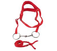 Blaihild Adjustable Horse Bridle Rein Harness with Thick Cushion Pad for Soft Fit, Double Deck Design for Extra Strength, Plated Ring Bit for Trail Riding and Training for Horse