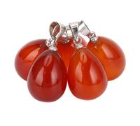 Blaihild Agate Stone Pendant Necklace 5 Pcs Donut Crystal Gemstone Healing Good Luck Charms, 30mm Polished Natural Stone, Stainless Steel Hook, for Jewelry Making DIY Craft Birthday Gift