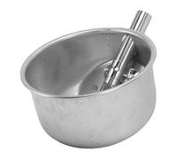 Blaihild Automatic Drinker Stainless Steel Thickened Trough 304 Grade Circular Design for Farms Ranches, Press Nipple Activates Water, No Tip Base for Piglets to Adult Swine