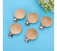 Blaihild Baby Pacifier, Beech Wood Pacifier Holder for Infants, with Solid Color Safe Design, No Holes Non for Teething Babies