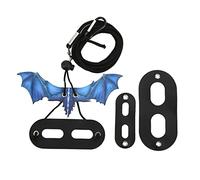 Blaihild Bearded Dragon Harness Soft Leather Adjustable Reptile Leash with Cool Wing, 180cm Length for Lizard Walking Outdoor, Secure Fit for Hamster Guinea Pig Small Pet (Blue)