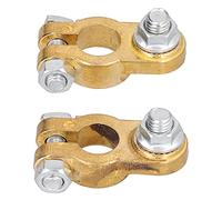 Blaihild Brass Battery Terminal Clamp 2pcs 0.71in Positive 0.62in Negative for Loose Posts, Reduces Voltage Loss By 99.97%, Fits Automotive Marine RV Trucks in Winter Cold Starts