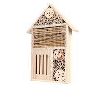 Blaihild Candlenut Wood Bee House, Attracts Pollinators, Eco-Friendly, Durable Bee Hotel for Outdoor Gardening and Lovers (A)