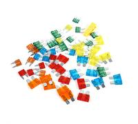 Blaihild Car Assortment 50Pcs 5A 10A 15A 20A 30A Standard Mini Blade Kit for Auto System, Zinc Alloy Color Coded with Puller for Fast Replacement Car Truck SUV