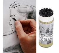 Blaihild Charcoal Pencils 25pcs Non-Brittle Core for Drawing Sketching Art Tools with 25 Line Variations Smooth Erasable Lines for Oil Painting Chinese Design Classroom Practice (Marley 7333